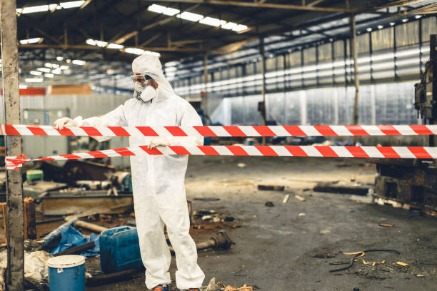 Professional Sewage Cleanup technician working in Ardmore, TN